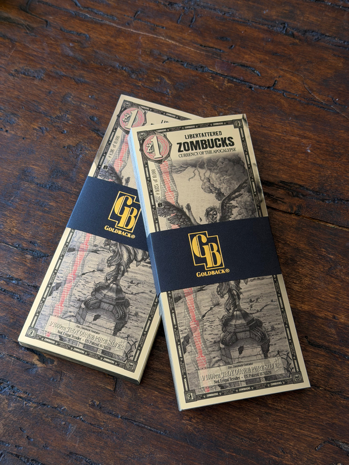 Zombucks Libertattered 2027 - 1/1000th TROY OZ SILVER NOTE